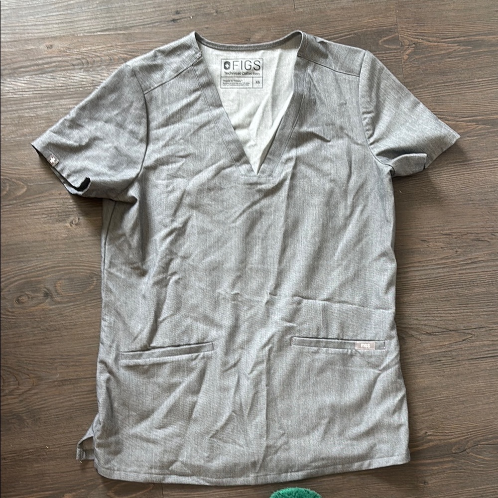 FIGS Gray Scrub Top